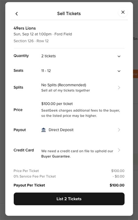 what are seatgeek seller fees